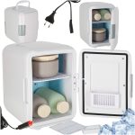 Lodowka turystyczna elektryczna samochodowa mini na jedzenie kosmetyki grzanie chlodzenie 2w1 4L biala