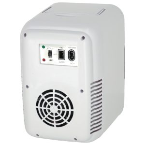 Mini elektrická cestovní autochladnička na potraviny, kosmetiku, ohřev, chlazení, 2 v 1, 4 l, bílá