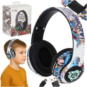Belaidės „Bluetooth RGB“ žaidimų sportinės ausinės, uždedamos ant ausies, 150 mAh, 175623.jpg