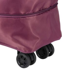 Skládací cestovní taška na kolečkách, prostorná, 3 velikosti, fialová