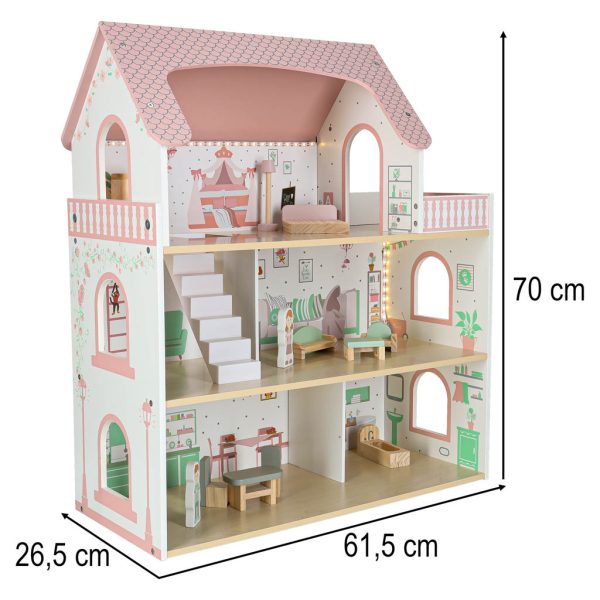 Wooden dollhouse LULILO Peonio 70cm LED size 176215.jpg