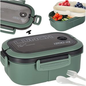 Lunchbox mit Fächern, unterteilt, 1200ml, grün 176313.jpg