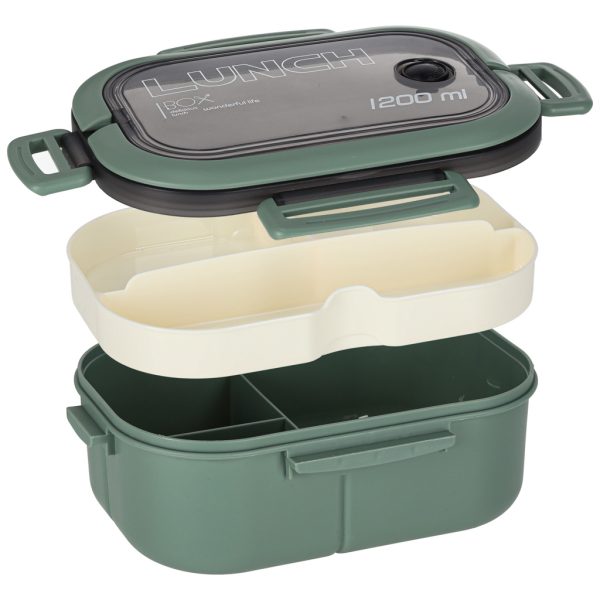 Lunchbox mit Fächern, unterteilt, 1200ml, grün 176318.jpg