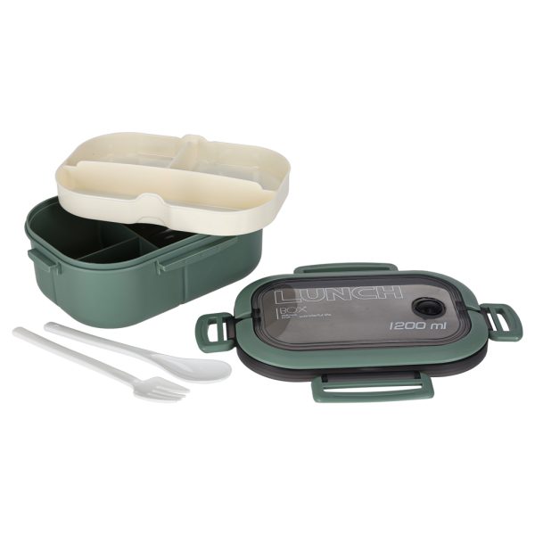 Lunchbox mit Fächern, unterteilt, 1200ml, grün 176321.jpg