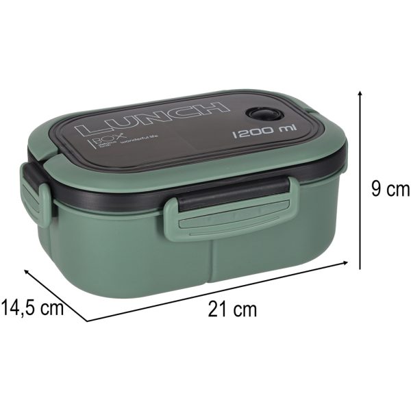 Lunchbox mit Fächern, unterteilt, 1200ml, grün 176323.jpg