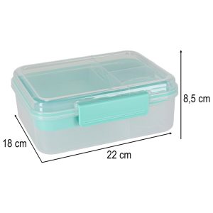 Svačinový box s přihrádkami, dělený, 2200ml, mátová 176335.jpg