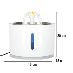 Фонтанчик для води для собак, котів, тварин, автоматичний фонтанчик, LED USB 2, 4 л, фільтр для очищення 176748.jpg