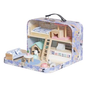 Domek drewniany w walizce hotel spa dla zwierzat walizka mebelki figurki 177373.jpg