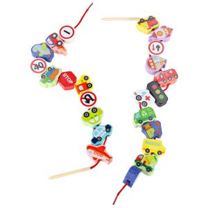 Klocki drewniane do nawlekania pojazdy znaki drogowe 178429.jpg