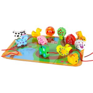 Klocki drewniane do nawlekania tablica plansza farma zwierzeta 178267.jpg