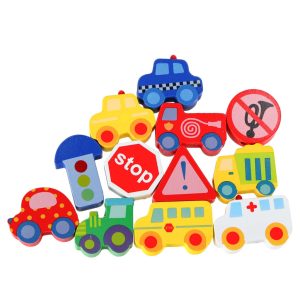 Klocki drewniane do nawlekania tablica plansza samochody pojazdy 178257.jpg