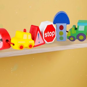 Klocki drewniane do nawlekania tablica plansza samochody pojazdy 178262.jpg