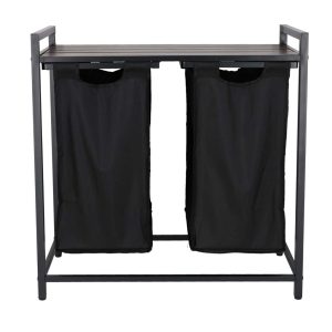 Kosz na pranie bielizne 2 komory z polka blatem pojemnik loft 76l 178560.jpg