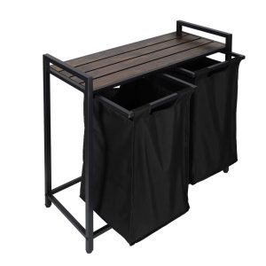 Kosz na pranie bielizne 2 komory z polka blatem pojemnik loft 76l 178567.jpg