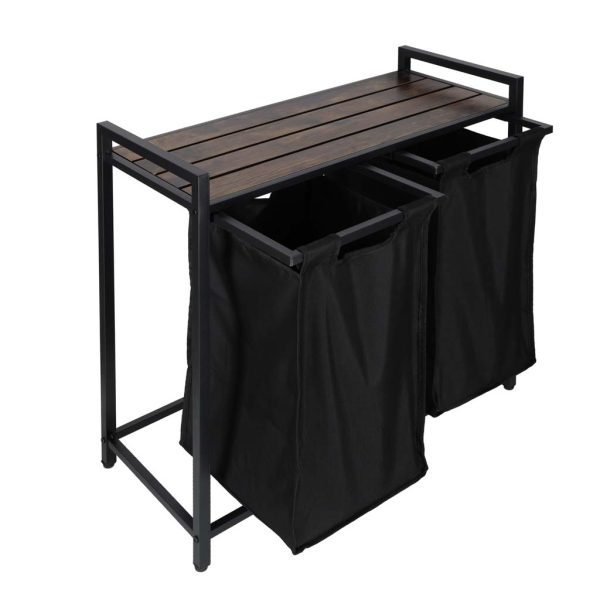 Kosz na pranie bielizne 2 komory z polka blatem pojemnik loft 76l 178567.jpg