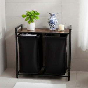 Kosz na pranie bielizne 2 komory z polka blatem pojemnik loft 76l 178568.jpg