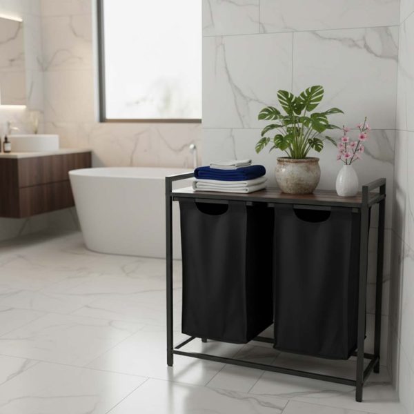 Kosz na pranie bielizne 2 komory z polka blatem pojemnik loft 76l 178570.jpg