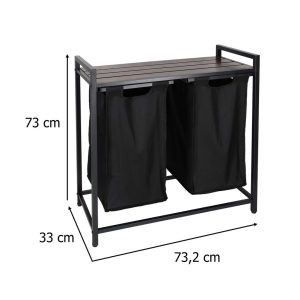Kosz na pranie bielizne 2 komory z polka blatem pojemnik loft 76l 178571.jpg