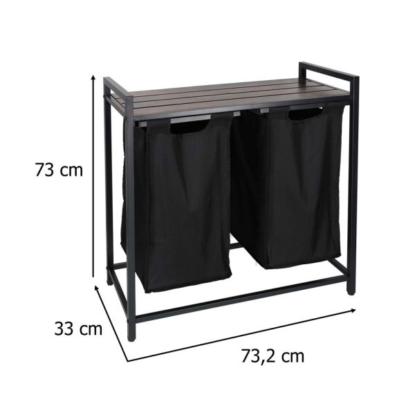 Kosz na pranie bielizne 2 komory z polka blatem pojemnik loft 76l 178571.jpg