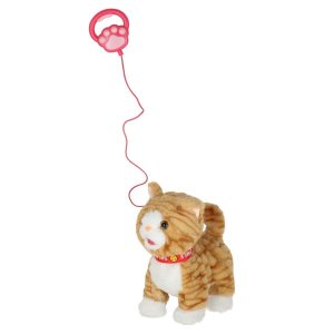 Kotek interaktywny na smyczy miauczy chodzi rusza ogonem bezowy 178826.jpg