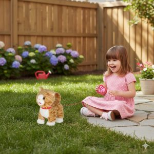 Kotek interaktywny na smyczy miauczy chodzi rusza ogonem bezowy 178830.jpg