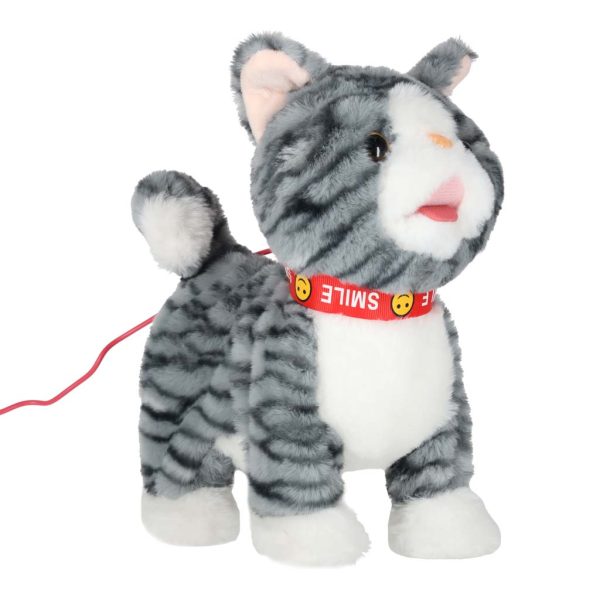 Kotek interaktywny na smyczy miauczy chodzi rusza ogonem szary 178839.jpg