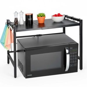 Polka kuchenna nad mikrofalowke organizer regulowany metalowy 6 wieszakow 178748.jpg