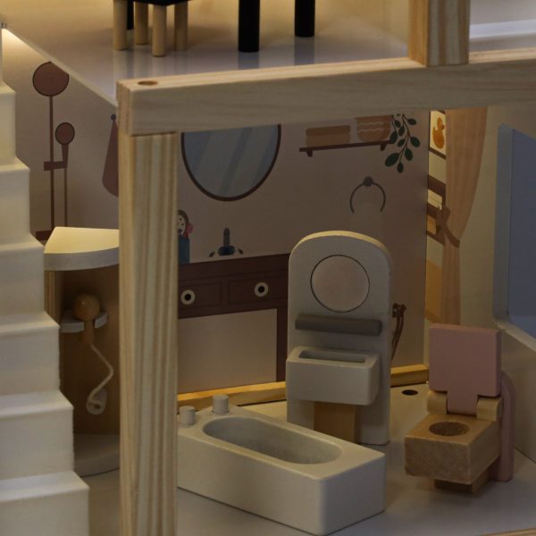 Domek dla lalek drewniany mebelki 80cm roz LED 178920.jpg