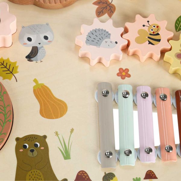 Stolik edukacyjny drewniany tablica muzyczna cymbalki talerze 179582.jpg