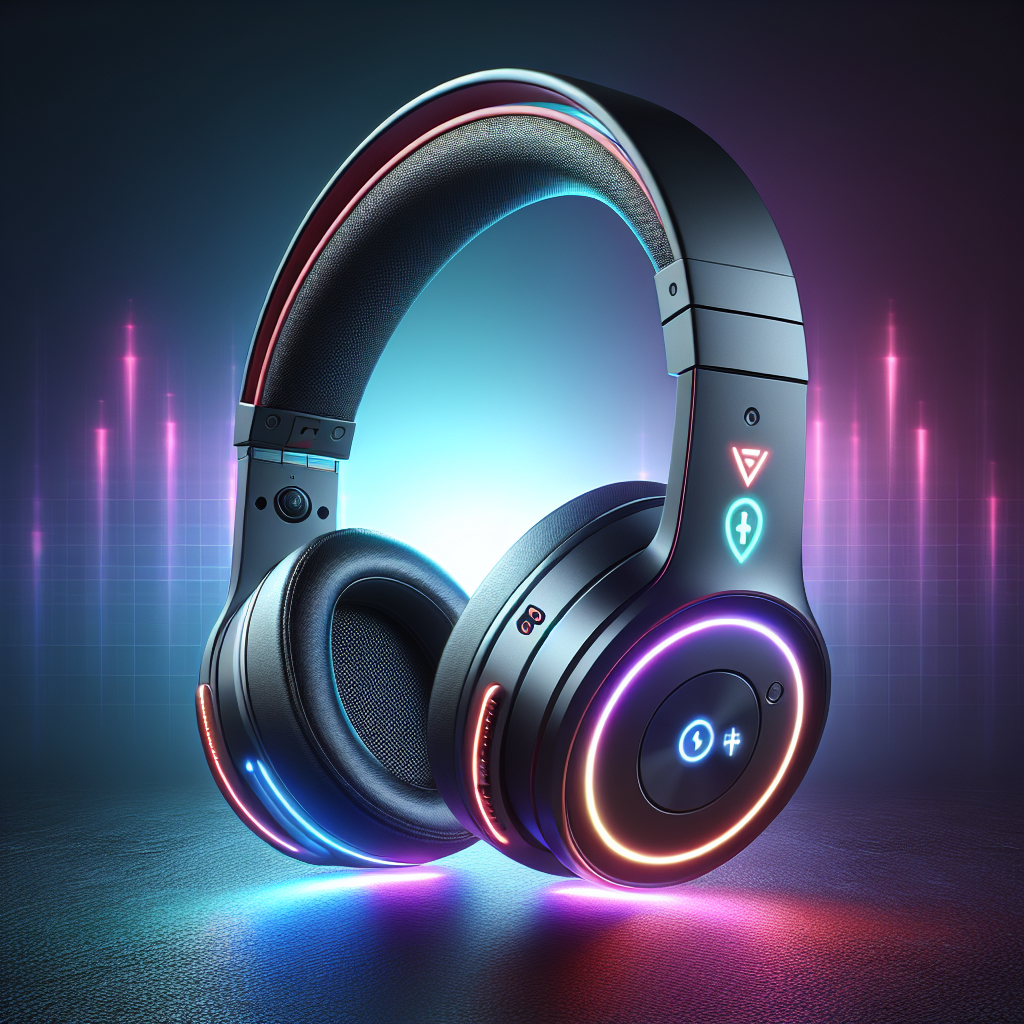 Słuchawki bezprzewodowe nauszne Bluetooth RGB Gaming Sport 150mAh z podświetleniem RGB i funkcją składania