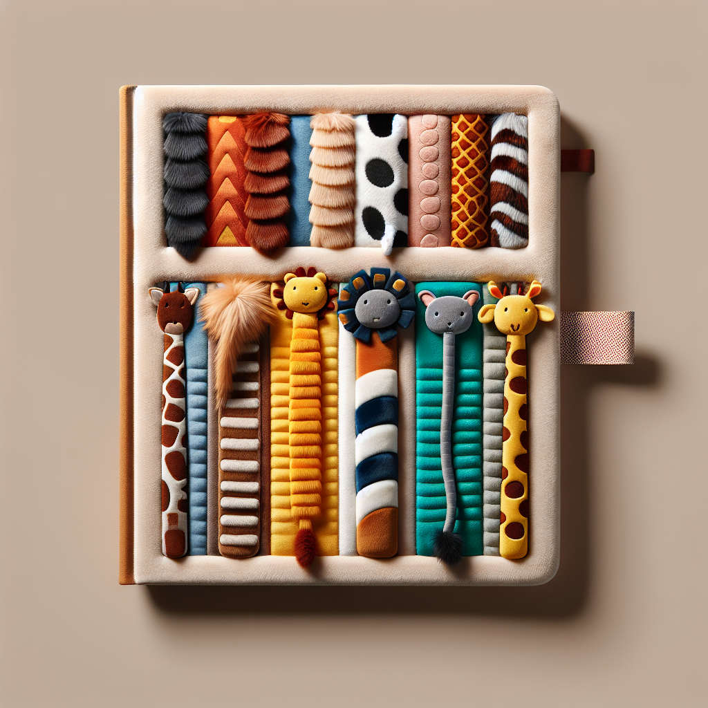 Książeczka sensoryczna miękka z ogonami zwierząt safari dla niemowląt – bezpieczna i edukacyjna zabawka