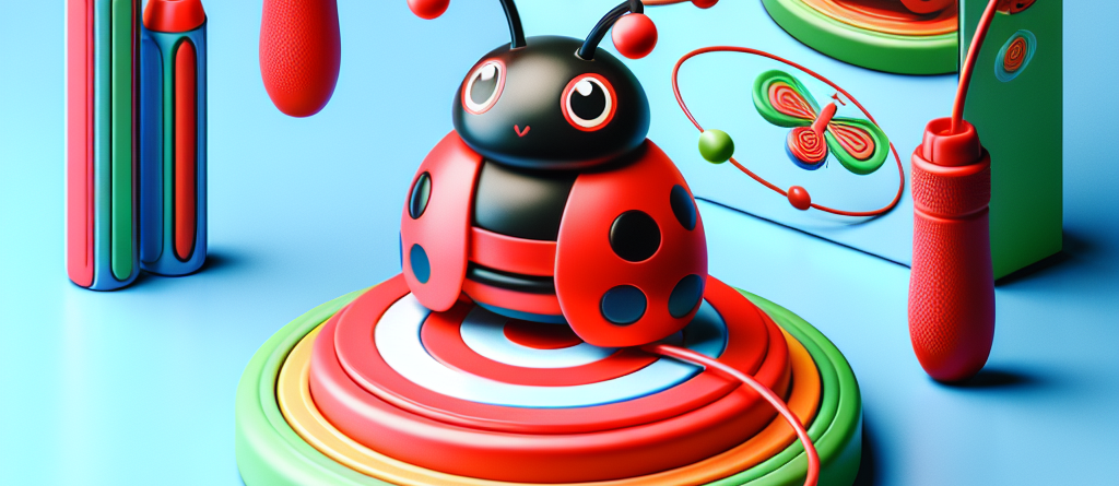 Dziecko bawiące się grą zręcznościową 4w1 z motywem biedronki na świeżym powietrzu