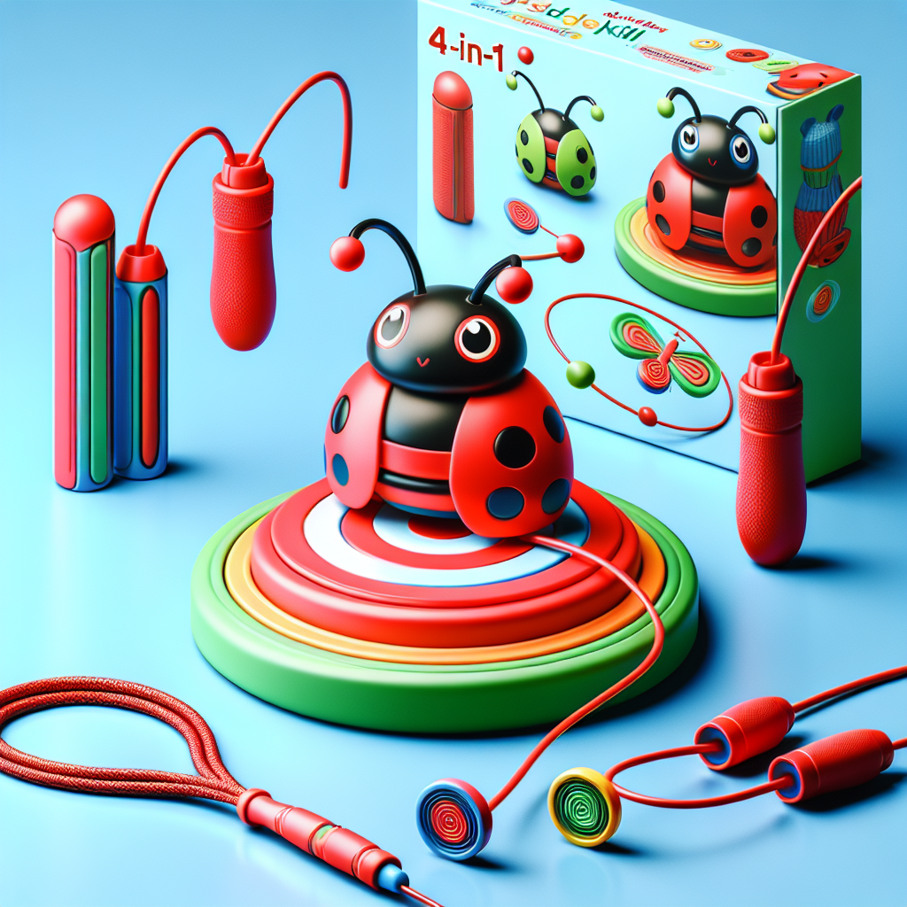 Dziecko bawiące się grą zręcznościową 4w1 z motywem biedronki na świeżym powietrzu