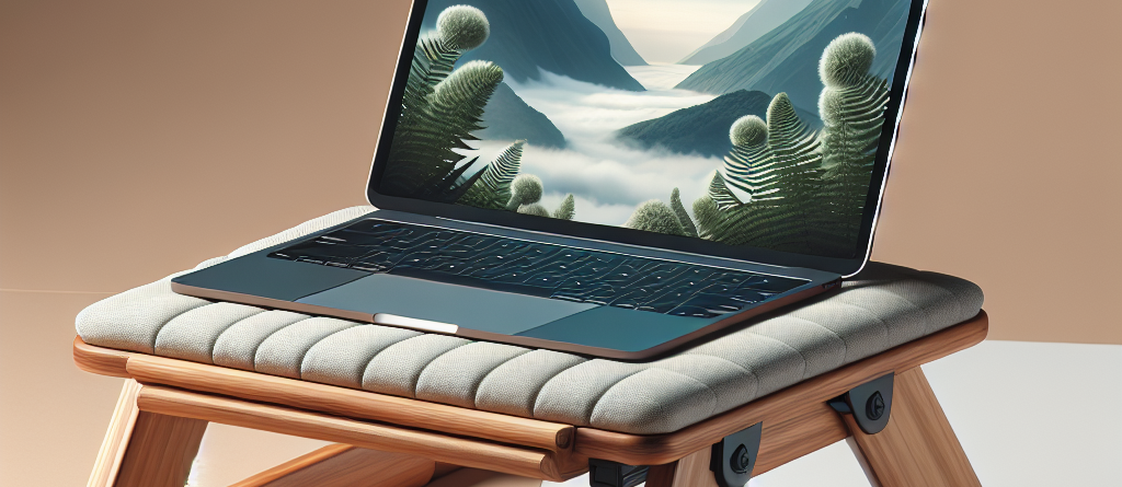 Przenośny drewniany stolik pod laptopa z miękką poduszką do łóżka, idealny do pracy, nauki i relaksu