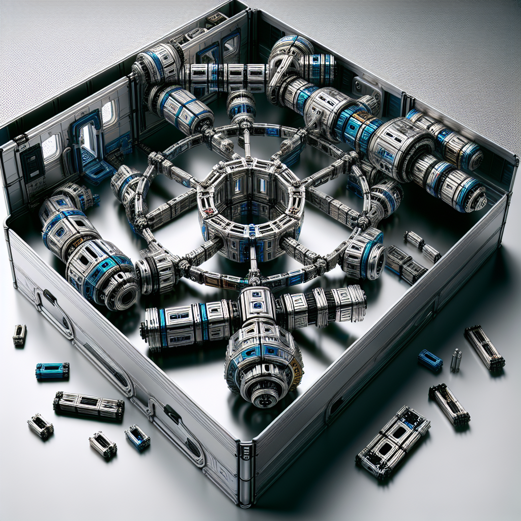 Dziecko bawi się klockami magnetycznymi na motywie stacji kosmicznej – kreatywna nauka STEM