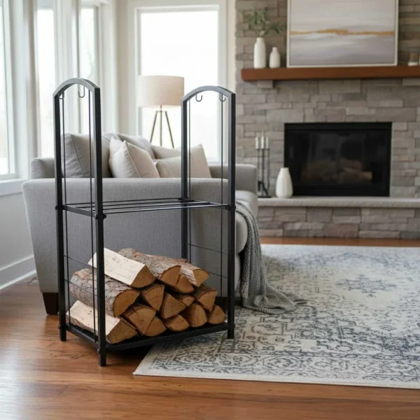 stojak na drewno kominkowe rega metalowy akcesoria do komink 9ae18db1677f439cbd710fbad9e8683a