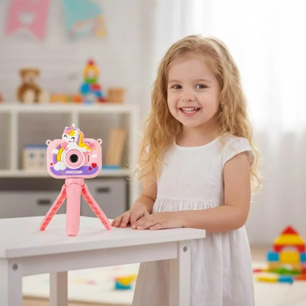 aparat fotograficzny cyfrowy dla dzieci na statywie jednoroz 0d85b39889b14fbcb82e51920c0462d3