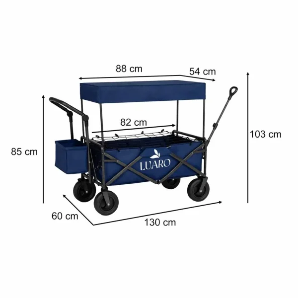 wozek transportowy luaro plazowy skadany z daszkiem i siatka efba6b0504a1422d97e4c3d3d85f3d91